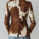 Inés | Blazer Vintage con Estampado de Vaca