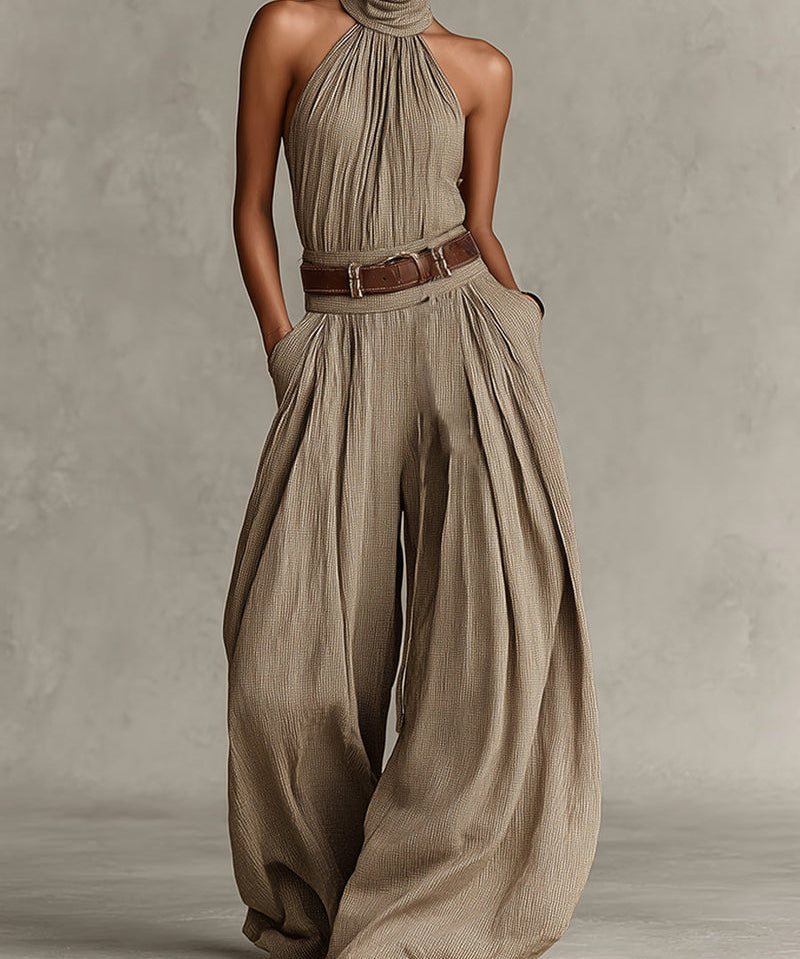 NINA | ELEGANT BELTED WIDE-LEG JUMPSUIT