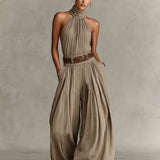 NINA | ELEGANT BELTED WIDE-LEG JUMPSUIT