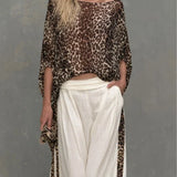 MARCELLA | LEOPARD-PRINT TOP & WIDE-LEG TROUSERS SET