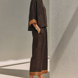 MARIANA | LINEN STAND-COLLAR TWO-PIECE SET
