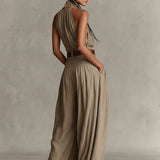 NINA | ELEGANT BELTED WIDE-LEG JUMPSUIT