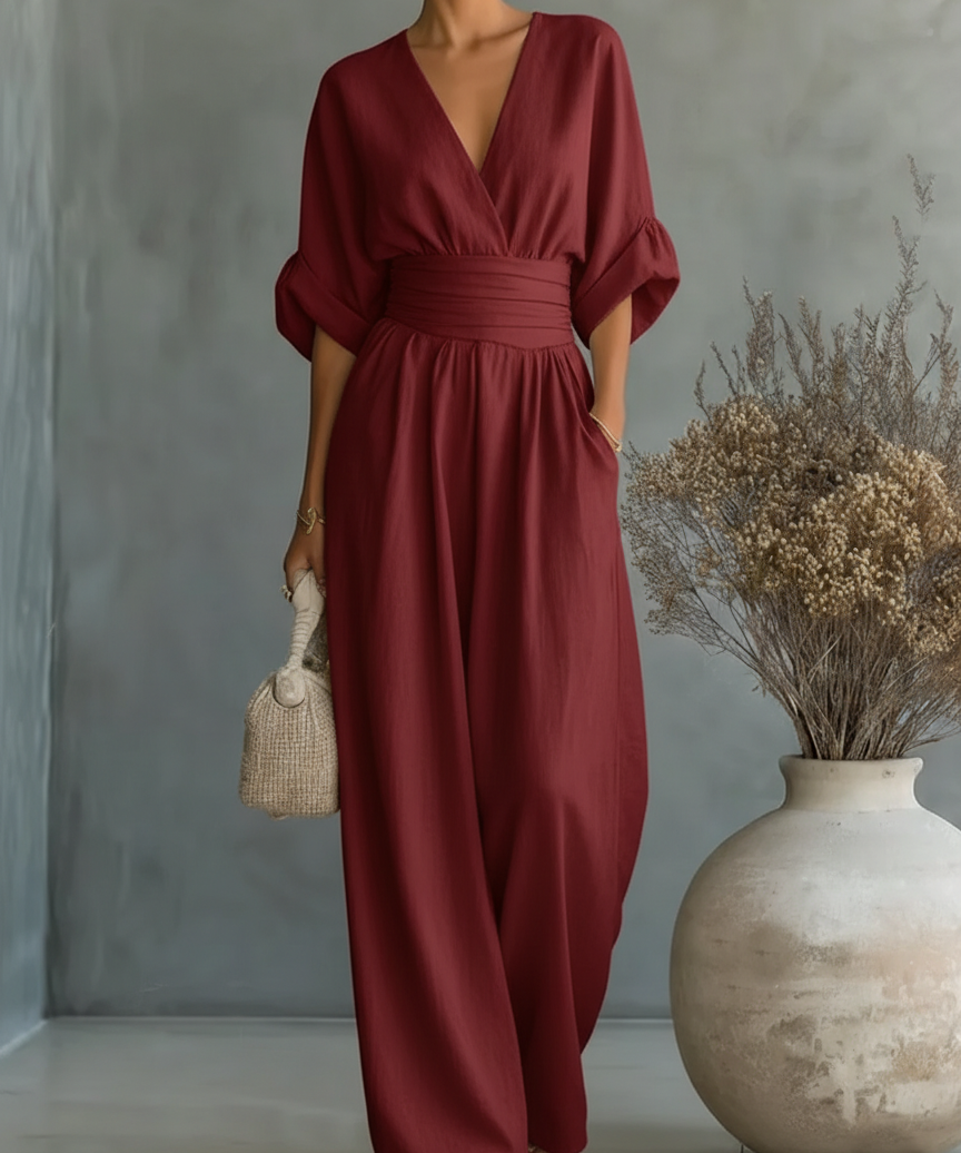 The Capella | V-Neck High-Waist Jumpsuit