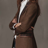 Gisela | Blazer con Paneles de Estampado Espiga