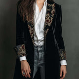Leonor | Blazer Entallado con Estampado Barroco Negro