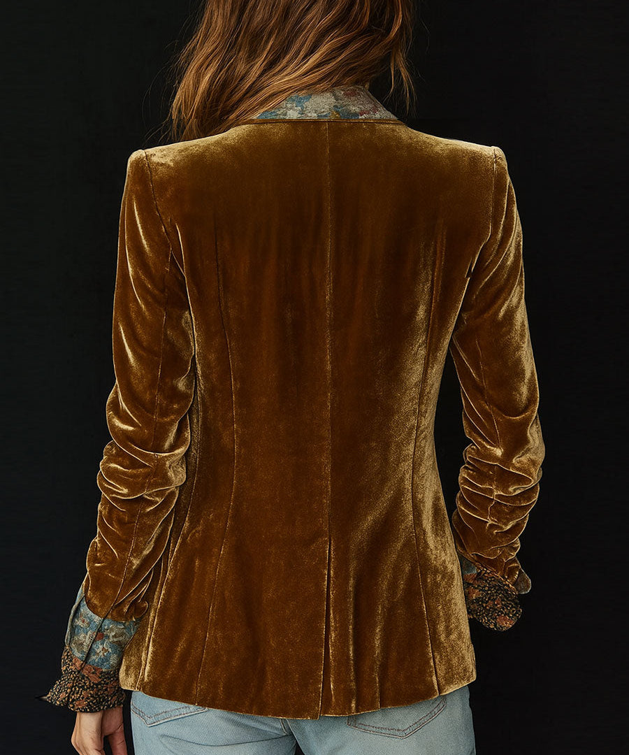 Martina | Blazer Patchwork con Estampado Floral Vintage