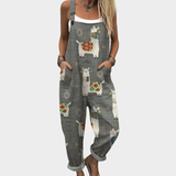 Rustic Floral Print Dungaree