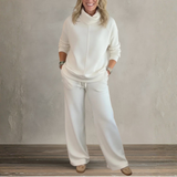 Elegant High Collar Knit Set