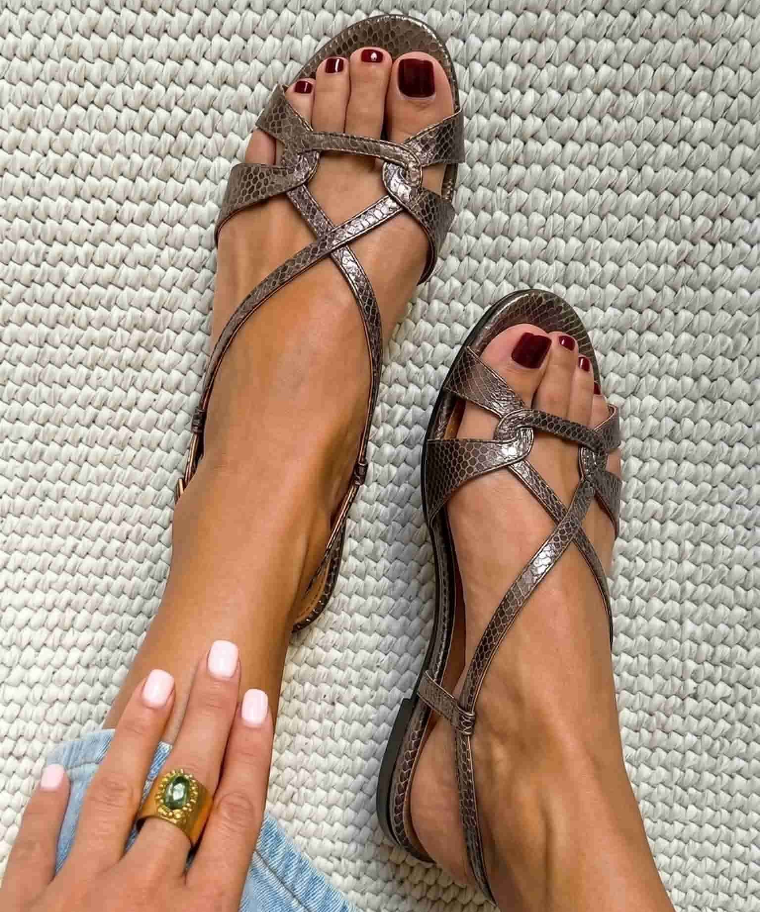 Sienna | Snake-Effect Slingback Sandals