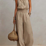 VALERIA | HALTER WIDE-LEG JUMPSUIT