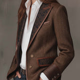 Gisela | Blazer con Paneles de Estampado Espiga