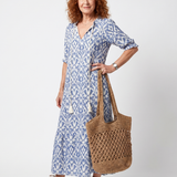 Ottoline | Tassel Tie Neck Printed Midi Dress