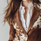 Inés | Blazer Vintage con Estampado de Vaca