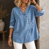 Anna™ | Denim Button-Up Blouse