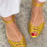 Isadora — Woven Gold Sandals