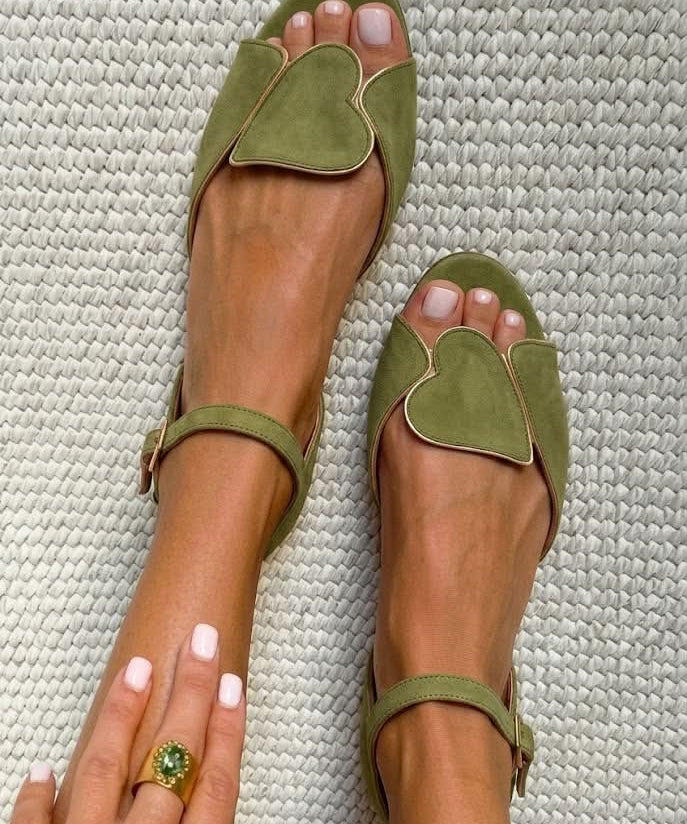 Isabella | Heart Detail Ankle-Strap Sandals