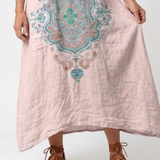 Kenza | Embroidered Panel Relaxed Pocket Midi Dress