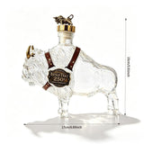 Hand Blown Borosilicate Glass Bison Whisky Bottle 350ML