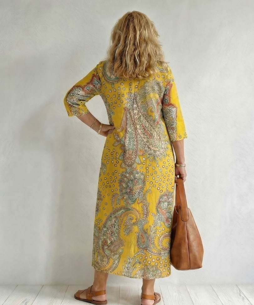 Rowan | Soft Paisley Midi Dress