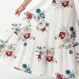 Maeva | Scattered Floral Tassel Tie Midi Dress