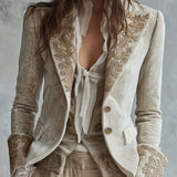 Constanza | Blazer Sastre Bordado Marfil