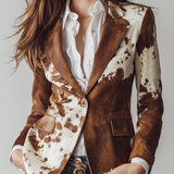 Inés | Blazer Vintage con Estampado de Vaca