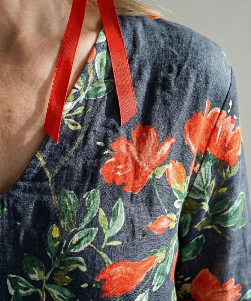 Cyrus | Calm Drape Floral Midi Dress