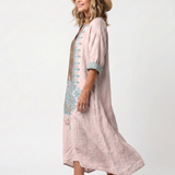 Kenza | Embroidered Panel Relaxed Pocket Midi Dress