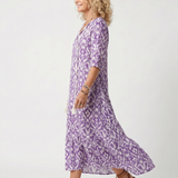 Penelope | Printed Tassel Tie Midi Dress