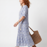 Ottoline | Tassel Tie Neck Printed Midi Dress