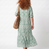 Ilara | Pattern V Neck Tassel Midi Dress