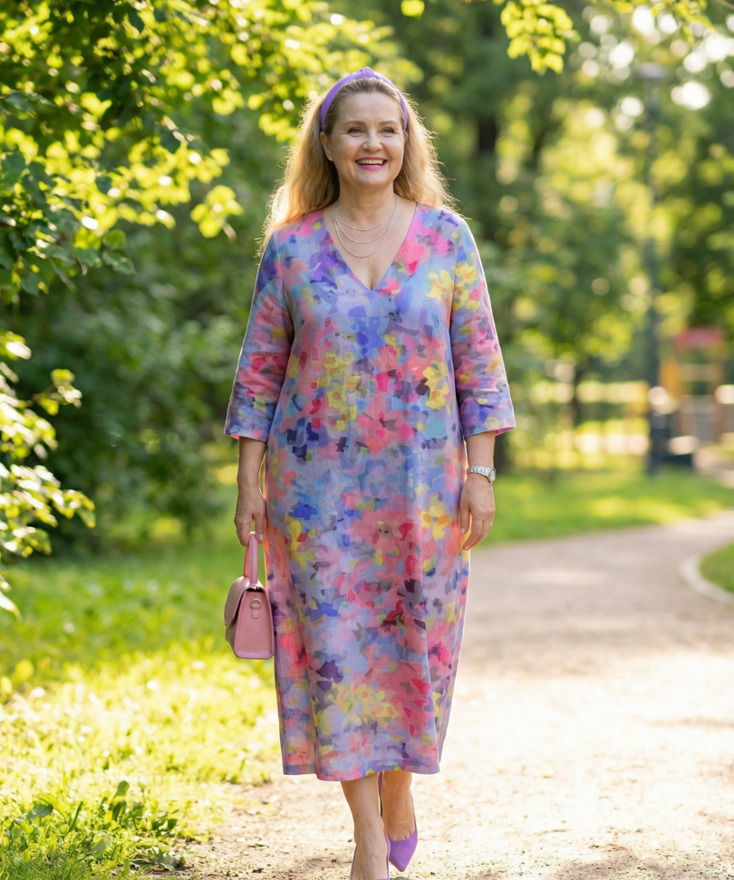 Benson | Abstract Floral Midi Dress