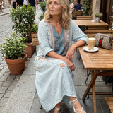Kassiani | Ornate Panel Embroidered Oversized Pocket Midi Dress
