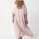 Kenza | Embroidered Panel Relaxed Pocket Midi Dress