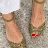 Isadora — Woven Gold Sandals