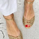 Isadora — Woven Gold Sandals