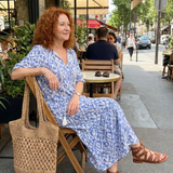 Ottoline | Tassel Tie Neck Printed Midi Dress