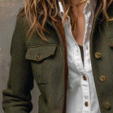Olivia | Blazer Vintage de Espiga con Ribetes en Contraste