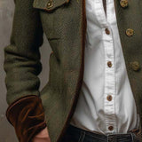 Olivia | Blazer Vintage de Espiga con Ribetes en Contraste