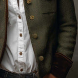Olivia | Blazer Vintage de Espiga con Ribetes en Contraste