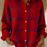 Brittany™ | Soft Plaid Button Cardigan