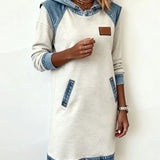 Lunariae – Casual Contrast Hoodie Dress