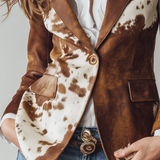 Inés | Blazer Vintage con Estampado de Vaca