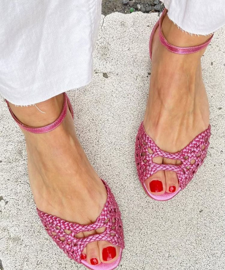 Isadora — Woven Gold Sandals