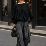 LUCIA | PLEATED BATWING TOP & WIDE-LEG PANTS SET