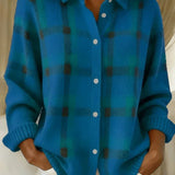 Kelsey™ | Brushed Knit Plaid Cardigan