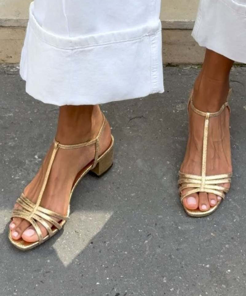 Allegra — Gold Sandals, Everyday Elegance