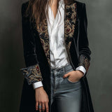 Leonor | Blazer Entallado con Estampado Barroco Negro