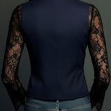 Consuelo | Blazer Negro con Mangas Semitransparentes