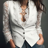 Consuelo | Blazer Negro con Mangas Semitransparentes